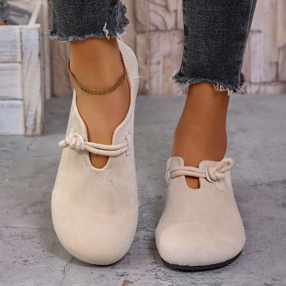 Women'S Shoes - Kadın Düz Loafer'lar Yuvarlak Burunlu Düğümlü