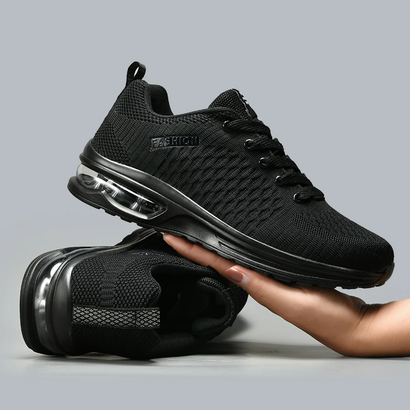 Breathable Mesh Athletic Shoes - Erkekler koşu ayakkabıları bağcıklı ayakkabı moda